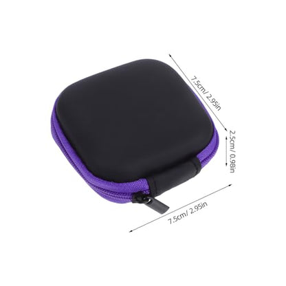 Sewroro Mini EVA Headphone Case, Portable Travel Earphone Pouch, Earbud Storage Box, USB Cable Holder, 2.95 x 2.95 x 0.98 Inches (Purple) - color: Purple