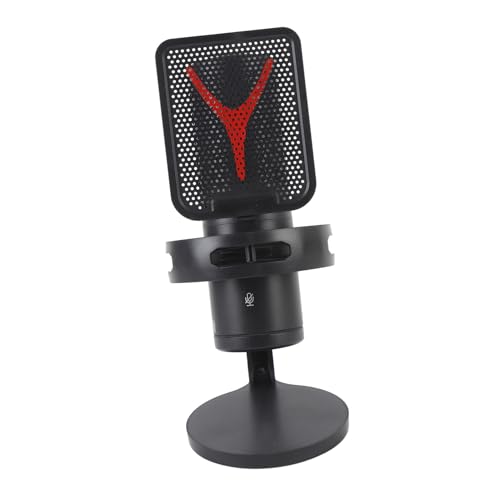 Jiawu USB Microphone, Quick Mute Noise Cancellation RGB Lights Gaming Microphone, Podcast with Popfilter Shock Mount for Gaming Streaming Podcasts