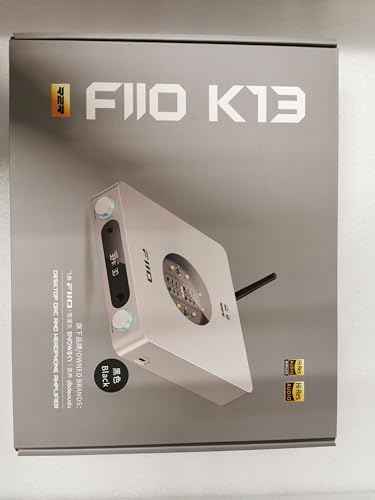 FiiO K13 R2R Desktop DAC & Headphone Amp, High-Fidelity 24Bit R2R DAC, Powerful 2400mW Output, LDAC Bluetooth Streaming, Dual Power Supply, 10-Band PEQ, Balanced XLR & RCA Audio Output (Black) - color: Black