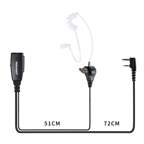 TIDRADIO Walkie Talkie Earpiece with Mic 2 Pin Acoustic Tube Headset TD-M8s TD-V2 TD-H3 TD-H8 H-777 RT21 RT22 RT68 Baofeng UV-5R Mini BF-F8HP 5RM UV-5G UV-32 DM-32 GM21 2 Way Radio-2 Pack - style: 2 Pack Acoustic Tube Earpiece