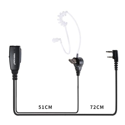 TIDRADIO Walkie Talkie Earpiece with Mic 2 Pin Acoustic Tube Headset TD-M8s TD-V2 TD-H3 TD-H8 H-777 RT21 RT22 RT68 Baofeng UV-5R Mini BF-F8HP 5RM UV-5G UV-32 DM-32 GM21 2 Way Radio-2 Pack - style: 2 Pack Acoustic Tube Earpiece