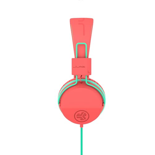 JLab, JBuddies Studio, Kids Wired on-Ear Headphones, Bundle with USB-C Adapter, Volume limiting, Foldable, Peach - color: Peach, size: Bundles