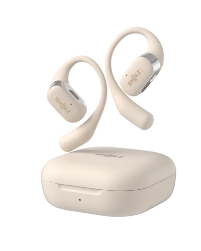 SHOKZ OpenFit - Open-Ear True Wireless Bluetooth Headphones with Microphone, Earbuds with Earhooks, Sweat Resistant, Fast Charging, 28HRS Playtime, Compatible with iPhone & Android (Renewed)
