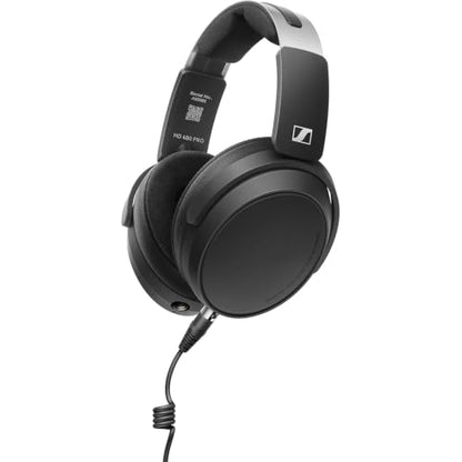 HD 480 PRO Professional Closed-Back Studio Headphones Black Bundle with Auray Headphone Holder w/ Padded Cradle & Adjustable Angle, Pearstone Stereo Mini Male to Stereo Mini Female Ext Cable Black 3