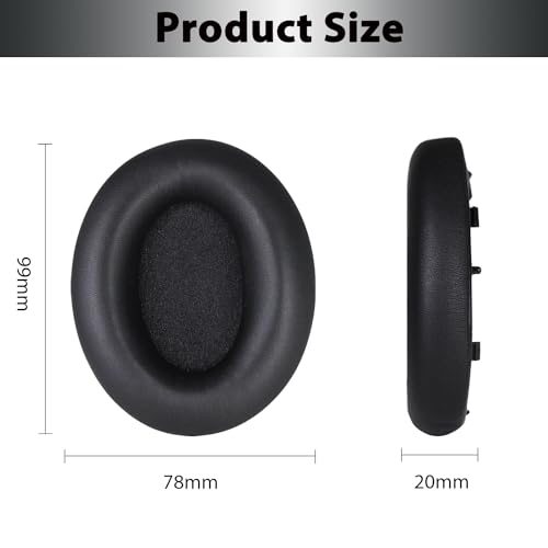 Adhiper XM4 Replacement Ear Pads for Sony WH-1000XM4 Headphones - Black | Soft Protein Leather & High-Density Memory Foam Earpads for Sony WH1000XM4, Without Affecting Sensor