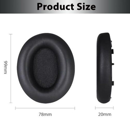 Adhiper XM4 Replacement Ear Pads for Sony WH-1000XM4 Headphones - Black | Soft Protein Leather & High-Density Memory Foam Earpads for Sony WH1000XM4, Without Affecting Sensor