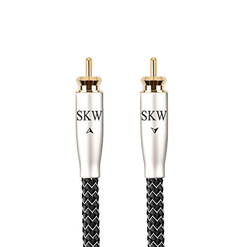 SKW High-End WG Series RCA-to-RCA Digital Coaxial Subwoofer Cable - Premium Hi-Fi Audio Interconnect for Precision Bass Transmission 16.4ft/5M - size: 16.4ft (5m)