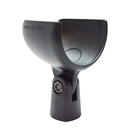 Ammo Clip 520 Bullet Mic Holder Compatible With Shure 520DX Green Bullet, Superlux D112/C and Other Similar Harmonica Microphones (Natural Black) - color: Natural Black