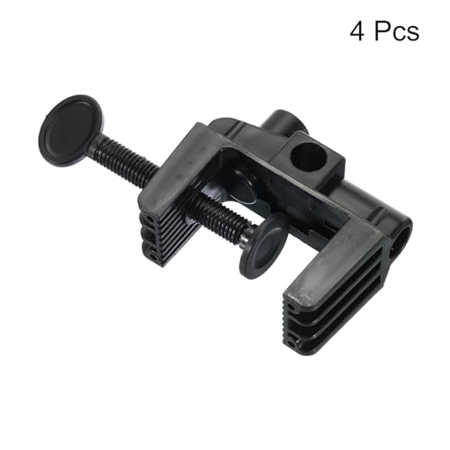 Generic 0.51" Hole Dia. Desk Clamp, 4 Pcs Plastic Adjustable Universal C-Clamp Base for Microphone Mic Arm Table Lamp Gooseneck Mount Holder, Black