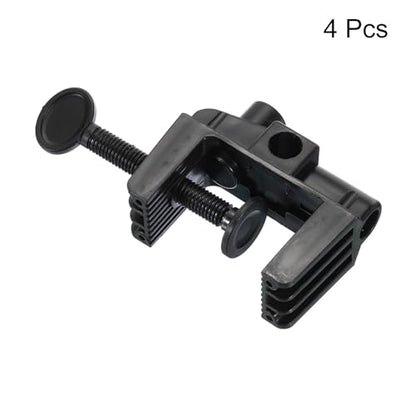 Generic 0.51" Hole Dia. Desk Clamp, 4 Pcs Plastic Adjustable Universal C-Clamp Base for Microphone Mic Arm Table Lamp Gooseneck Mount Holder, Black