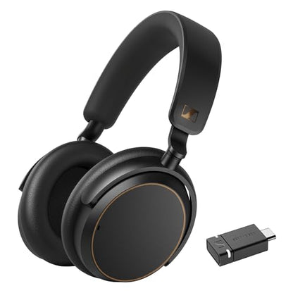 Sennehiser ACCENTUM Wireless Headphones, ANC, 50 Hr Battery, BTD 600 Dongle - color: Black/Copper, style: ACCENTUM Wireless