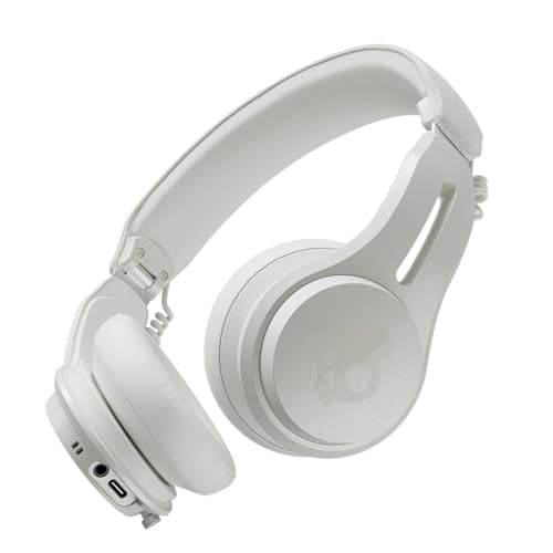Skullcandy Icon ANC Noise Canceling Wireless Headphones - Bone/Orange | On-Ear Fit, Bluetooth, Noise Cancellation, 60 Hours Battery, Sweat Water Resistant, Foldable, Travel Ready, Microphone - color: Bone
