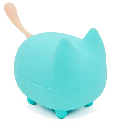 Cute Cat Bluetooth Speaker Mini Portable Wireless Stereo for PC Travel Gift | Cat-shaped silicone tail, 40H playtime, TWS pairing, hands-free mic, BT5.3,perfect home/office/outdoor/gifts - color: Green