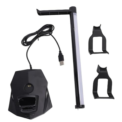 Zunate 3 in 1 RGB Gaming Controller Charging Stand with Headphone Holder, Dual USB and USB C Ports, 4 Lighting Modes, Dock for 2 Game Controllers and Headsets