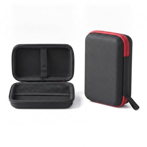 Compact EVA Hard Shell Case for Earbuds & Cables - Portable Digital Organizer Pouch, 5.9 x 3.9 x 1.6 Inches, Black