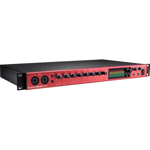 Focusrite Clarett+ 8Pre Rackmount 18x20 USB-C Audio/MIDI Interface Bundle with Kellards MID-P10T Pro MIDI to MIDI Cable 10 Feet (2 Pack), Kellards XLR-P20T Pro 20 ft XLR Microphone Cable (2 Pack)