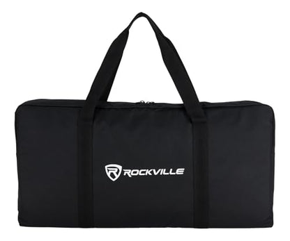 Rockville BAG for 4x SABER STANDS, Compact Carry Bag, Foam Padding, Water-Resistant Nylon, 4 Internal Pockets, for DJs and Event Lighting | Foam Padded, Water Resistant, 4 Internal Pockets for Bases, Carry Handles, Compact/Portable, Side Pocket for Screws