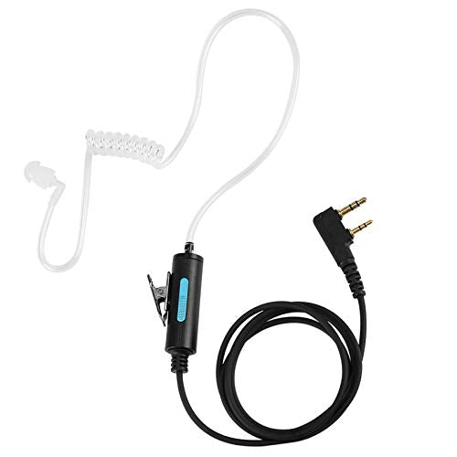 SAMCOM Transparent Clear Air Tube Wire Walkie Talkie Earpiece Headset | Hands-Free Comfortable Surveillance Ear Piece with Mic Microphone 2 Pin K plug for FPCN30A/FPCN10A Radios - size: Clear Tube Earpiece