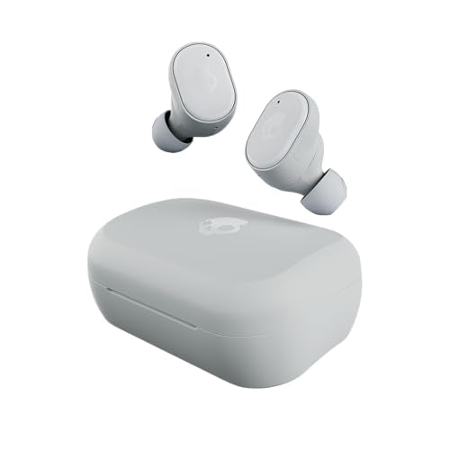 Skullcandy Grind Wireless In-Ear Earbuds - Light Grey/Blue | Noise Isolating Fit, Bluetooth, 40 Hours Battery, Microphone for iPhone Android, Customizable Sound, True Wireless - color: Light Grey/Blue, style: Grind