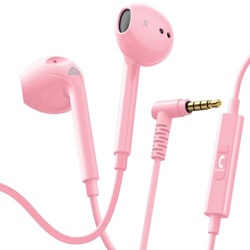 LUDOS Zenith Wired Earbuds in-Ear Headphones, 5 Year Warranty, Earphones - color: Pink, size: 3.5 mm