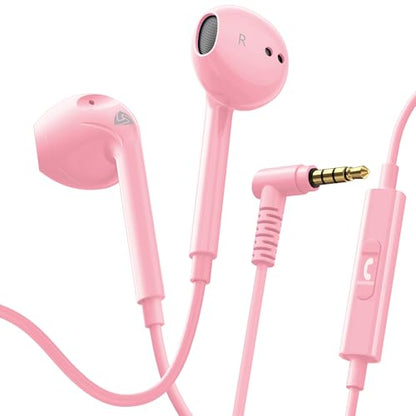 LUDOS Zenith Wired Earbuds in-Ear Headphones, 5 Year Warranty, Earphones - color: Pink, size: 3.5 mm