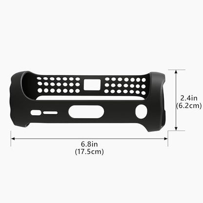 Geekria Silicone Speaker Case Cover, Compatible with JBL Flip 5, Protective Waterproof Soft Skin, Replacement Portable Speakers Travel Carrying Sleeve with Keychain Hook (Black)