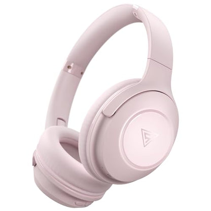 DOQAUS Bluetooth Headphones Over Ear, 70H Playtime,3 EQ Modes, with ENC Mic | 70 Hours Playtime, HiFi Stereo Sound, Deep Bass, Memory Foam Earpads, Headphones Wireless for Phone PC Travel Home Office - color: Pink