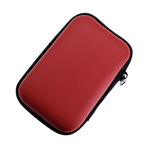 Portable Storage Hard Case Bag Holder Pouch Earphone Carrying Case for SD TF Card Earphone Headphone Earbuds iPod Bluetooth Headset and Charging Cable (Red) - color: Red