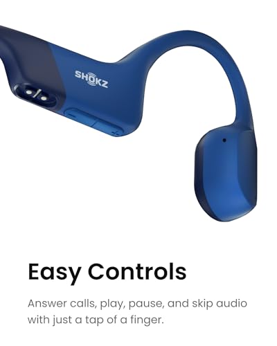 SHOKZ OpenRun (AfterShokz Aeropex) - Open-Ear Bluetooth Bone Conduction Sport Headphones - Sweat Resistant Wireless Earphones for Workouts and Running - Built-in Mic, with Headband | Bundle with Sweat Headband；Open ear comfort; Lightweight & Secure fit; I