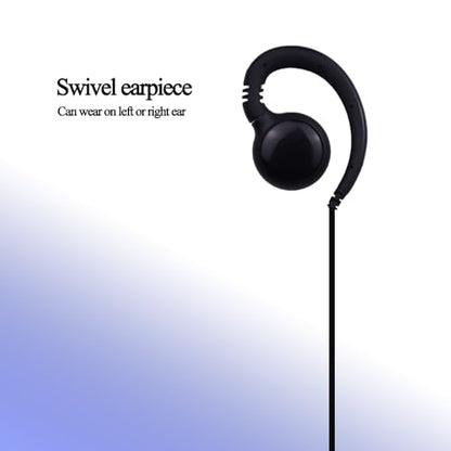 Swivel C-Shape Style Earpiece with PTT Compatible for Kenwood NX-1200 NX-1300 NX-P1200 NX-P1300 NX-3220
