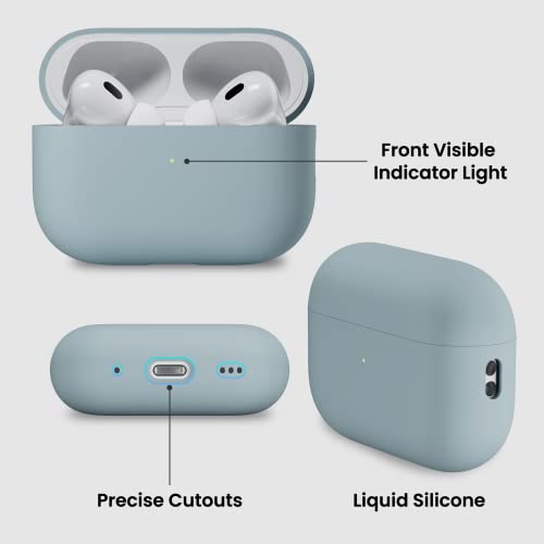 ORNARTO Compatible with AirPods Pro 2 Case 2022, Full Protective Hybrid Silicone for AirPods Pro 2nd Generation Case, Front LED Visible Skin Cover-Mint Green | Hybrid Silicone Rubber, Front LED Visible, Wireless Charging, Skin-Friendly Soft Touch, Anti-Sc