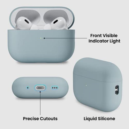 ORNARTO Compatible with AirPods Pro 2 Case 2022, Full Protective Hybrid Silicone for AirPods Pro 2nd Generation Case, Front LED Visible Skin Cover-Mint Green | Hybrid Silicone Rubber, Front LED Visible, Wireless Charging, Skin-Friendly Soft Touch, Anti-Sc