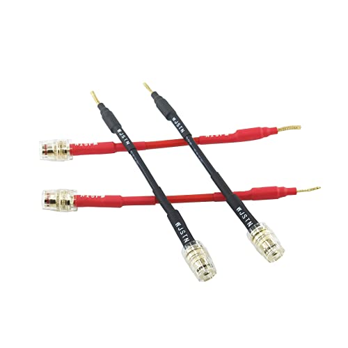 WJSTN Flex Pin Banana Plugs to 4mm Female Banana Jack Speaker Audio Adapter for Spring Loaded Terminals Amplifier Speaker Sound Systems 4Pack