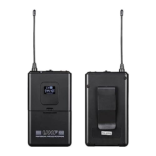 Wireless Microphone System UHF 6 lavalier Microphone Bodypacks Lapel Mic Headsets for Karaoke Wedding Party Meeting School Church Speaking Conference Meeting Classroom 6 Channel