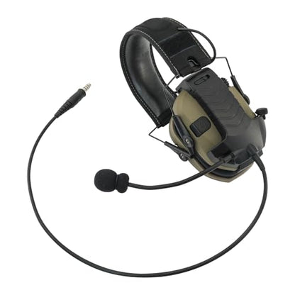 Microphone & PTT for Walker's Razor Noise Cancelling Headphones Airsoft（Black） - color: Black