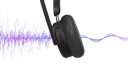 Lenovo Dual Mode Wireless ANC Headset 6550 with USB-C Receiver Microsoft Teams Certified, Hybrid Active Noise Cancellation, Bluetooth Dual Connectivity, Long Battery Life, Black - color: Black, size: Headset 6550 w/USB-C Receiver