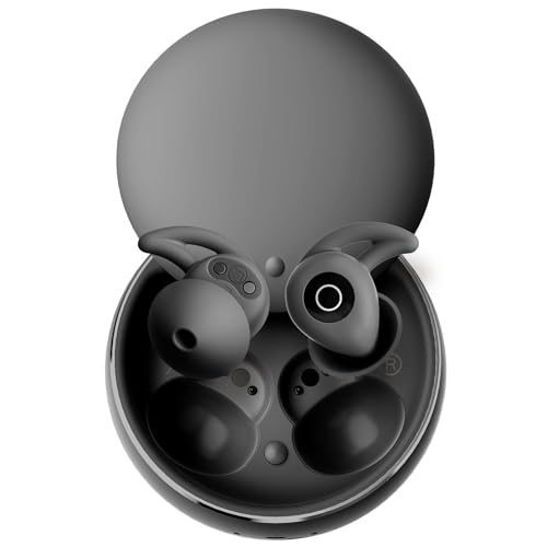 Sleepals Micro Sleep Earbuds for Side Sleepers | Sleep Headphones with Soft and Snug Fit | Moderate Noise Reduction (not ANC) | Small and Light, 4H Single Play, 28H with Charging Case (Black) - color: Black/Silver