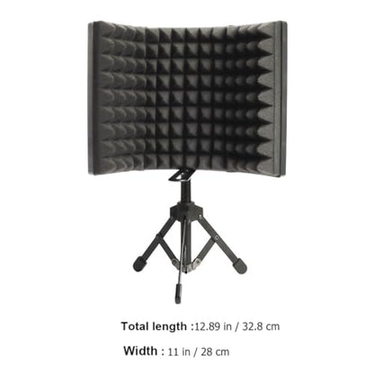 MAGICLULU Microphone Windshield Isolation Shield with Absorbent Foam, Small Three-panel Soundproof Mic Cover with Desktop Stand for Studio Recording and Vocal Noise Reduction