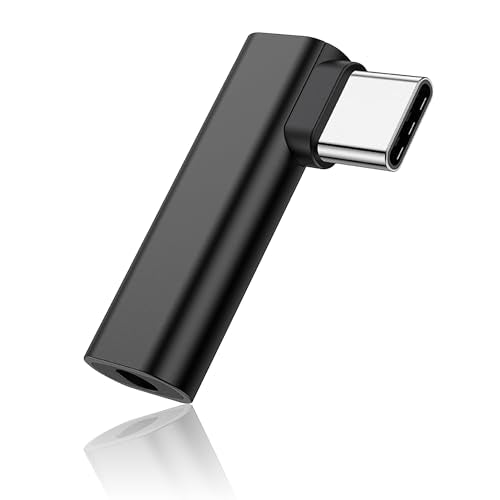 90 Degree USB C to 3.5mm Headphone Adapter,90 Degree Type C Male to 3.5mm Female Aux Audio Dongle Converter,for Devices with Type-C Interface (A) - style: A