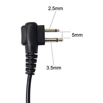 2 Pin D Shape Earpiece for Motorola Radios, Walkie Talkie Headset with Mic PTT, ONLY Compatible with CP200 GP2000 XU1100 PRO1150 MU12 Two Way Radio, Pack of 2