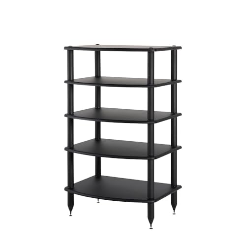 Pangea Audio Vulcan Five Shelf Audio Rack, Media Stand, and Components Cabinet 5 Shelf Black - color: 5 Shelf Black