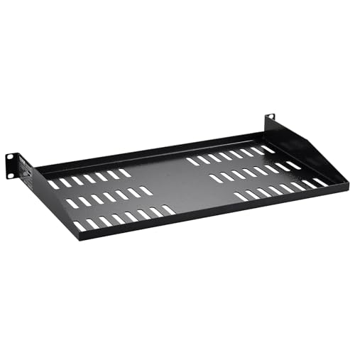 VEVOR 2PCS 1U Server Rack Shelf, Universal Vented Rack Mount Cantilever Tray for 19 inch Network Equipment Rack & Cabinet, 10" Deep Rack Mount Shelf, Weight Capacity 50 lbs Wall Mount Rack Shelf - size: 1U-2PCS