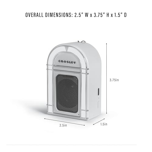Crosley CR3046A-BK Mini Jukebox Portable Bluetooth Speaker, Black | Bluetooth In, 5 Color-Changing Light Modes, LED Lights Sync with Music, Rechargeable Lithium-Ion Battery - color: Black