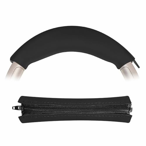 Replacement Headband Cover Soft Washable Silicone with Zipper Headband Protectors Cushion Compatible with iKF King Pro Wireless Over-Ear Headphones (Black) - color: Black