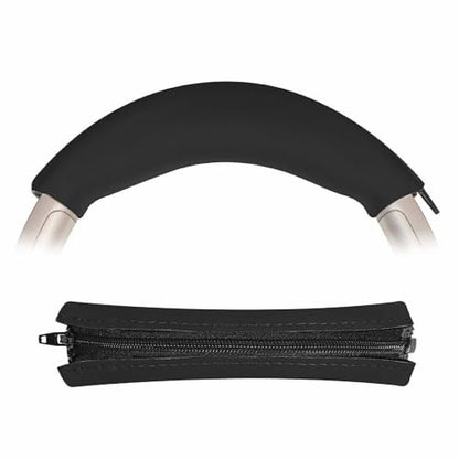 Replacement Headband Cover Soft Washable Silicone with Zipper Headband Protectors Cushion Compatible with iKF King Pro Wireless Over-Ear Headphones (Black) - color: Black