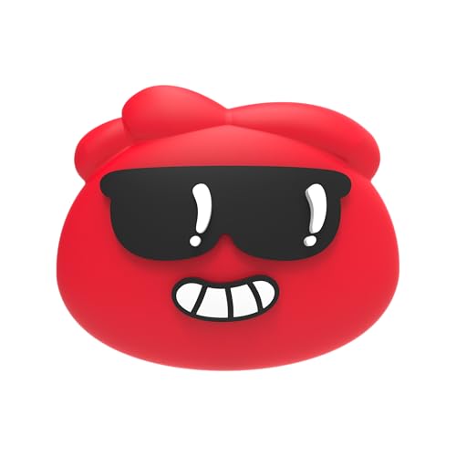 Jellie Drops Wired Earbuds for Kids, Featuring Colorful Characters. Silicone Storage case, 3.5mm aux, USB C Adapter, Volume Control, School Ready, Cute, Lightweight, and Compact. (Red) - color: Red