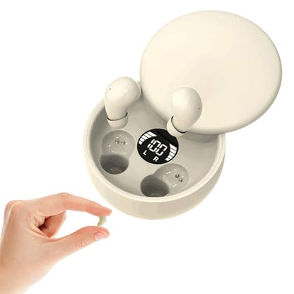 Mini Invisible Earbuds for Small Ear Canal, Tiny Wireless Ear Buds | Ultra-compact Earbuds for Small Ears with Soft Silicone Fit, Bluetooth 5.4, IPX5, 4-5H Playtime 24-H Battery Case - color: Skin