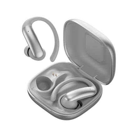 Wireless Ear Buds,Bluetooth Headphones with ENC Noise Cancelling,50H Playtime Earphones with LED Power Display,IPX4 Waterproof in-Ear Earbuds for Sports/Workout,Smartphone Laptop(Silver Gray) - color: Silver Gray