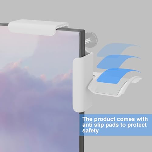 Headphone Holder for Screen (White) | Plastic Headphone Stand, Headset Stand Suitable for AirPods Max, Sony, Bose, Beats and More - color: White