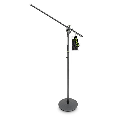 Gravity Microphone Stand MS 2321 B Microphone Stand with Round Base and Boom 2-Point Adjustment, black